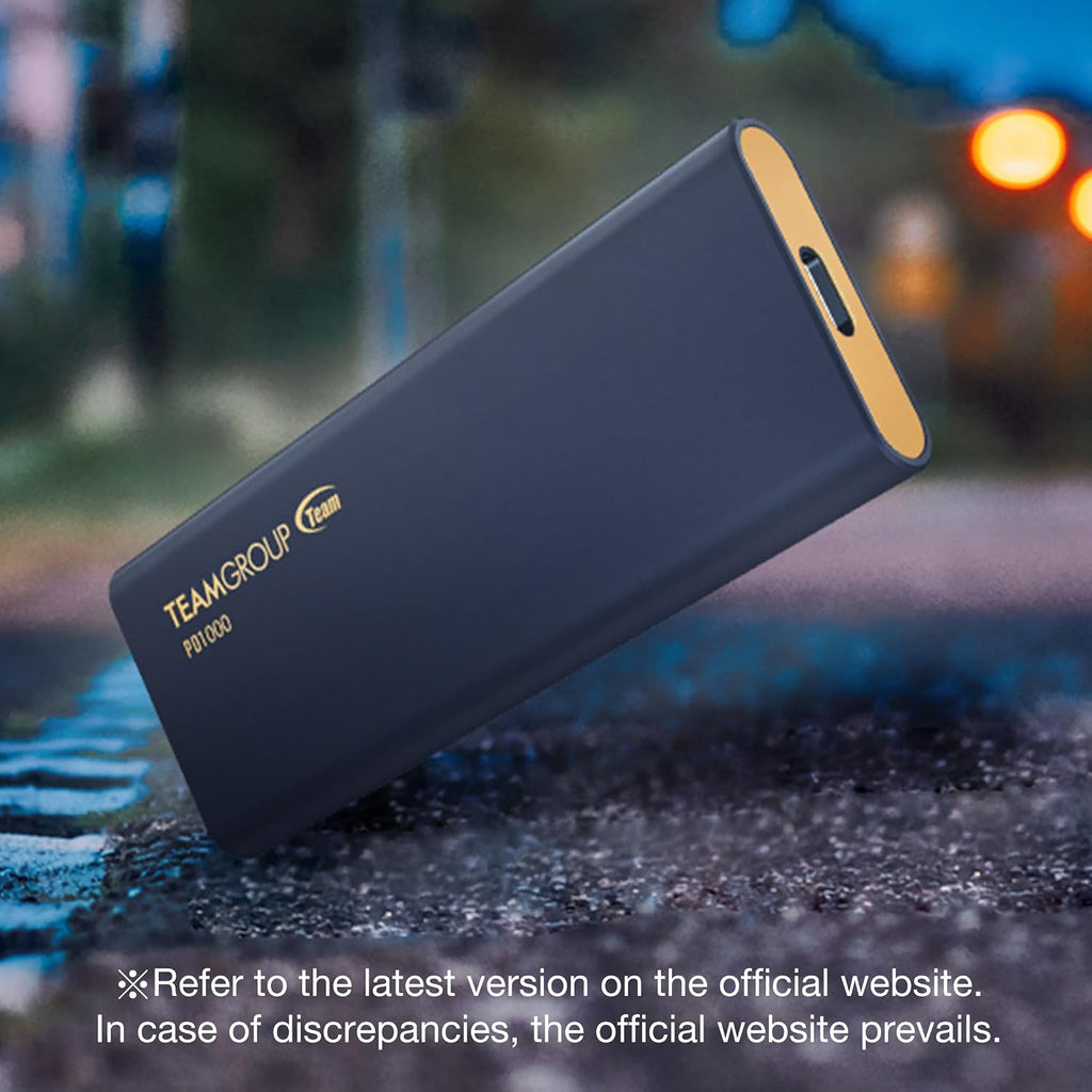TEAMGROUP PD1000 1TB Aluminum Portable External Solid State Drive SSD, Read up to 1000MB/s, USB-C, USB A 3.2 Gen 2, Waterproof, Dustproof (IP68), Shockproof, Pressure Resistant T8FED6001T0C108 - Image 3