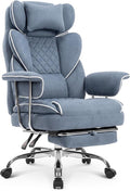 NEO CHAIR Big & Tall Leather Office Chair, High Back, Lumbar Support, Blue | Gaming Chair for Adults and Computer Use, Reclining Office Chair with Foot Rest, Massage, Comfy Design and Heavy Duty Support by NEOCHAIR