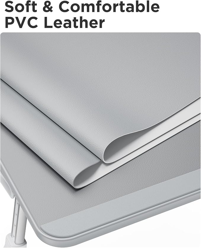 SAIJI Non-Slip Leather Lap Desk Laptop Bed Tray Table, Laptop Stand for Bed | Portable Lightweight Standing Desk for Writing Eating Reading Couch Sofa Floor with Laptop Stopper - Image 3