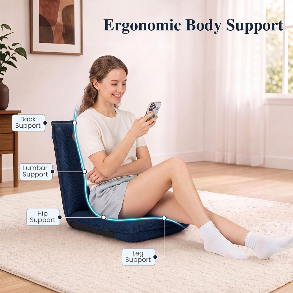 BECOMFORT 2 Pack Floor Chair, 6-Position Adjustable Mesh Meditation Chair - Image 9