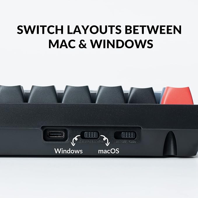 Keychron K10 Pro Wireless Custom Mechanical Keyboard Full-Size Layout | QMK Programmable Bluetooth/Wired White Backlit with Hot-swappable Keychron Brown Switch for Mac Windows Linux - Image 7
