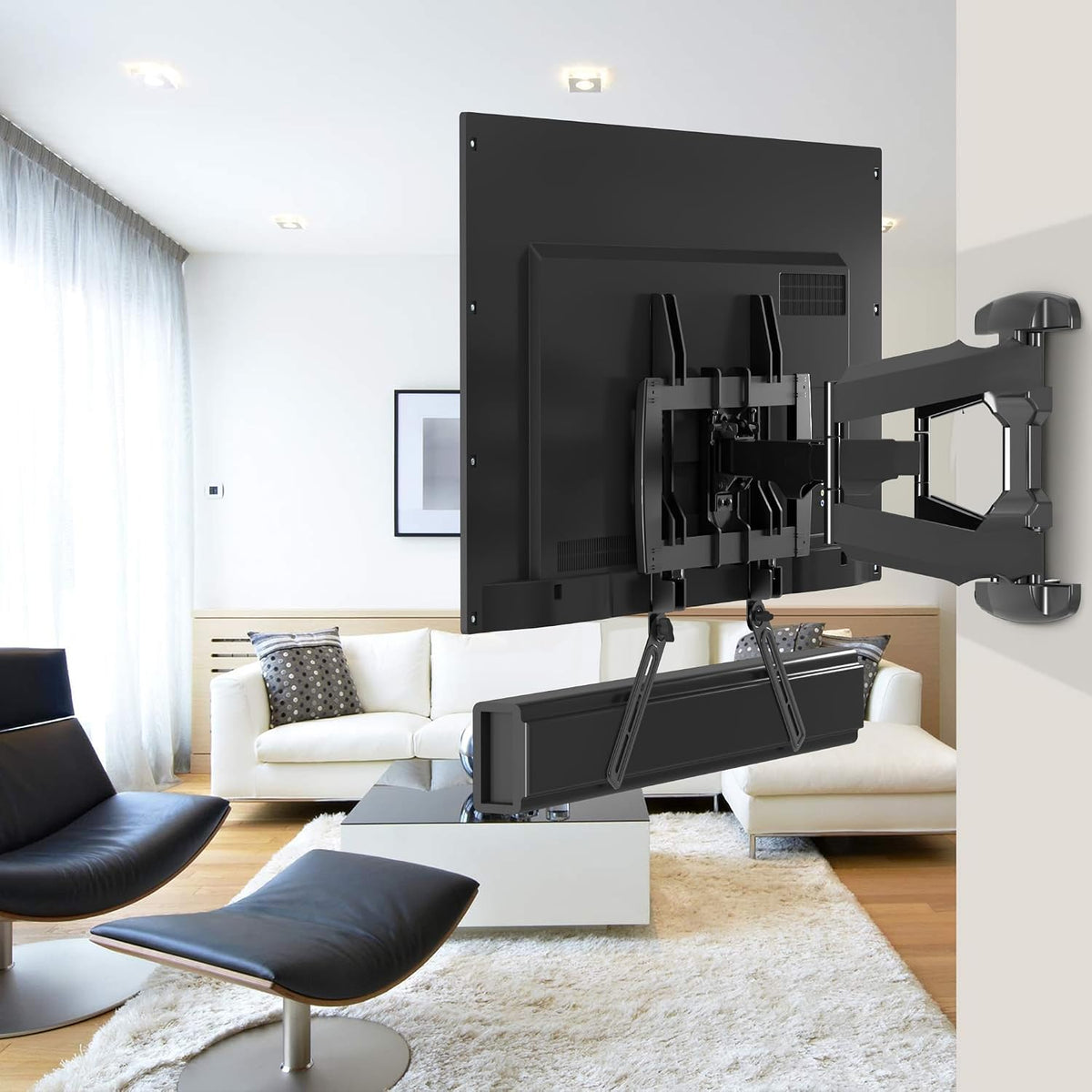 Universal Sound Bar Mounts Fits Most 23 to 65 Inch TVs Soundbar TV Mount Bracket Above or Under TV, up to 22 lbs SBR302 - Image 7