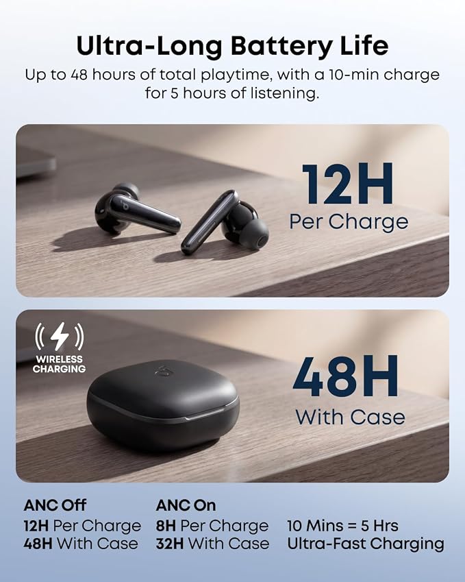 Soundcore Liberty 5 by Anker Noise-Cancelling Earbuds with Dolby Audio | Stronger voice reduction, real-time adaptive ANC, fast charging, 6-mic AI clear calls, long battery life. - Image 6