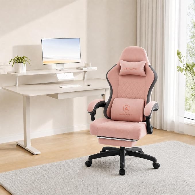 GTPLAYER Gaming Chair, Computer Office Chair with Pocket Spring Cushion, Linkage Armrests and Footrest, High Back Ergonomic Computer Chair with Lumbar Support Task Chair with Footrest - Image 2