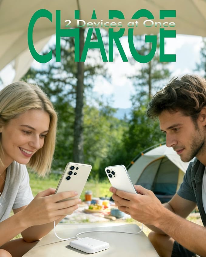 Miady 2-Pack Small Portable Charger 5000mAh Power Bank Travel Battery Pack 2 White | 5000mAh丨18.5Wh丨Type C in&Out丨Pocket Size丨Compatible with iPhone 17 Galaxy S24 Android etc丨Flight-Safe丨Lightweight丨White+White - Image 4