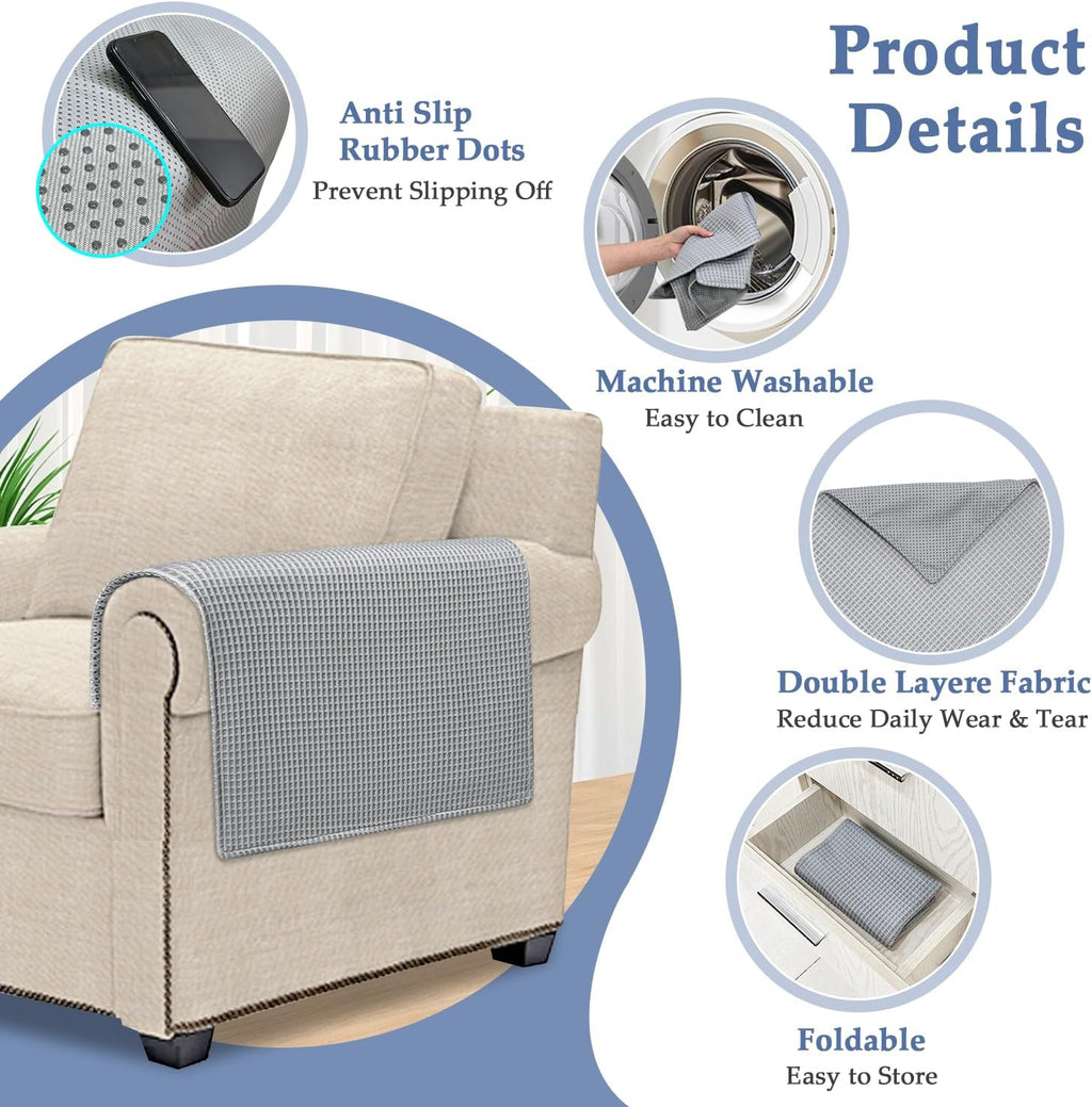 Headrest Covers for Recliners Protector Armrest Covers for Couch Chair Headrest Seat Padded for Sofa Reclining Armchair Cooling Pads Washable Pet Slipcovers Non Slip Furniture Covering - Image 6
