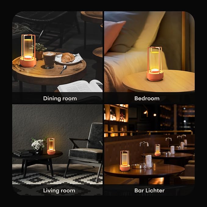 Rechargeable Cordless Small Metal Table Lamp, Stepless Dimming, 3-Color | Gold, 2600mAh Battery, Portable LED Desk Light, Cute, Suitable for Indoor/Outdoor/Restaurant/Bedroom/Bar/Coffee/Camping - Image 5