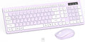 Wireless Keyboard and Mouse Combo Silent for Office and Home(Lilac) | 2.4G Full Size Silent Cordless Keyboard with Tilt Legs,3-Level DPI Quiet Mouse,for Windows/Mac OS/Desktop/Laptop/PC by RECCAZR
