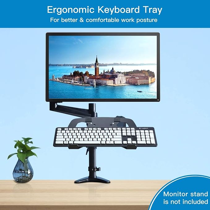 Laptop Tray Steel Notebook Holder for Monitor VESA Mount Stand Fits VESA 100x100 mm Mounting Holes with M4 Screws, 22lbs Capacity with Vented Cooling Platform - Image 6