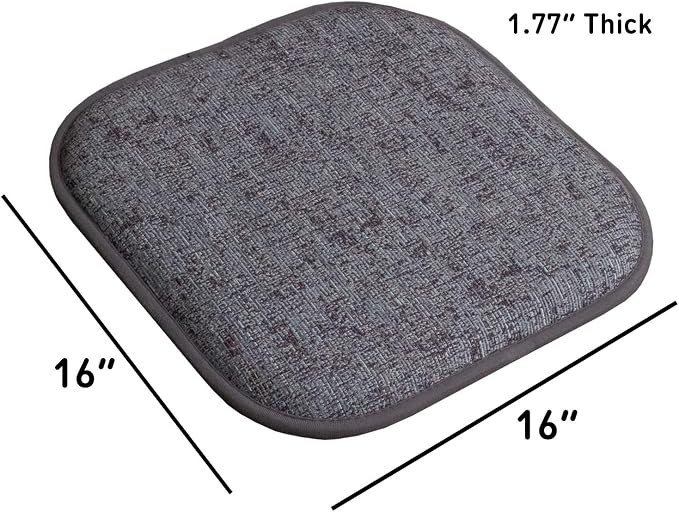 Sweet Home Collection Chair Cushion Memory Foam Pads Honeycomb Pattern Slip Non Skid Rubber Back Rounded Square 16" x 16" Seat Cover, 4 Pack, Broadway Multi Blue - Image 4