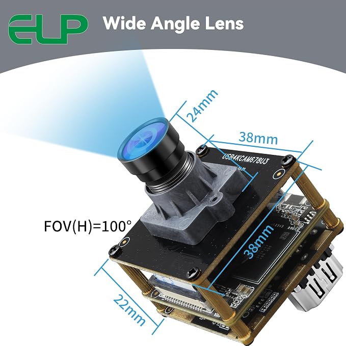 ELP 4K 60fps USB3.0 HDMI Camera Module H.264 Wide Angle High Speed UVC Lightburn Cameras for Computer Low Illumination Simultaneous Output Webcam M12 100° Web_camera for Windows Linux Mac TV Projector - Image 4
