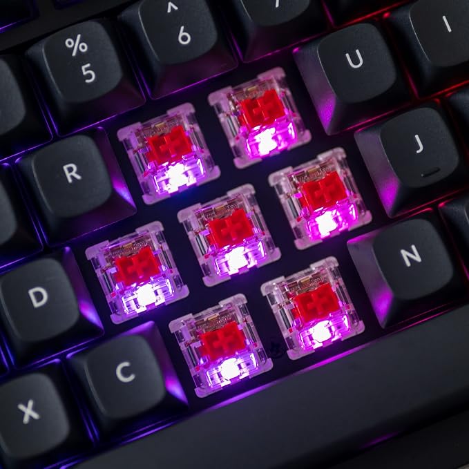 Keychron V6 Wired Custom Mechanical Keyboard Knob Version, Full-Size QMK/VIA Programmable Macro with Hot-swappable Keychron K Pro Red Switch Compatible with Mac Windows Linux Black (Non-Transparent) | QMK Programmable with Hot-swappable Keychron Red Sw... - Image 6