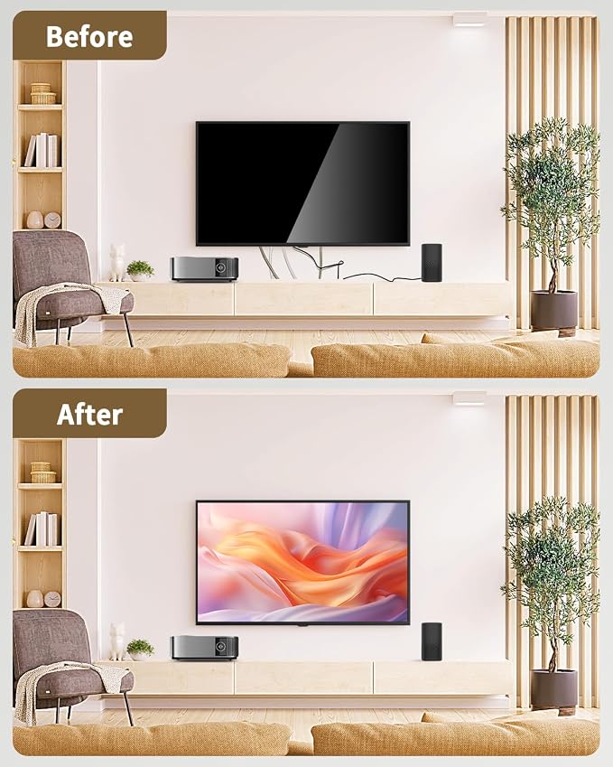 in Wall Cable Management Kit for TV, Recessed Outlet for Low Voltage Cables, TV Cable Hider Wall Kit, Cord Hider for Wall Mount TV, Wall Cable Management Box for Home & Office, Black - Image 8