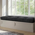 44 Inch Bench Cushions for Indoor Furniture | Super Soft Rectangle Bench seat Cushion Pad with Non-Slip Bottom, Waterproof Bench Pad for Window Porch(Black, 44x19x4.5In) by WEOAVRY