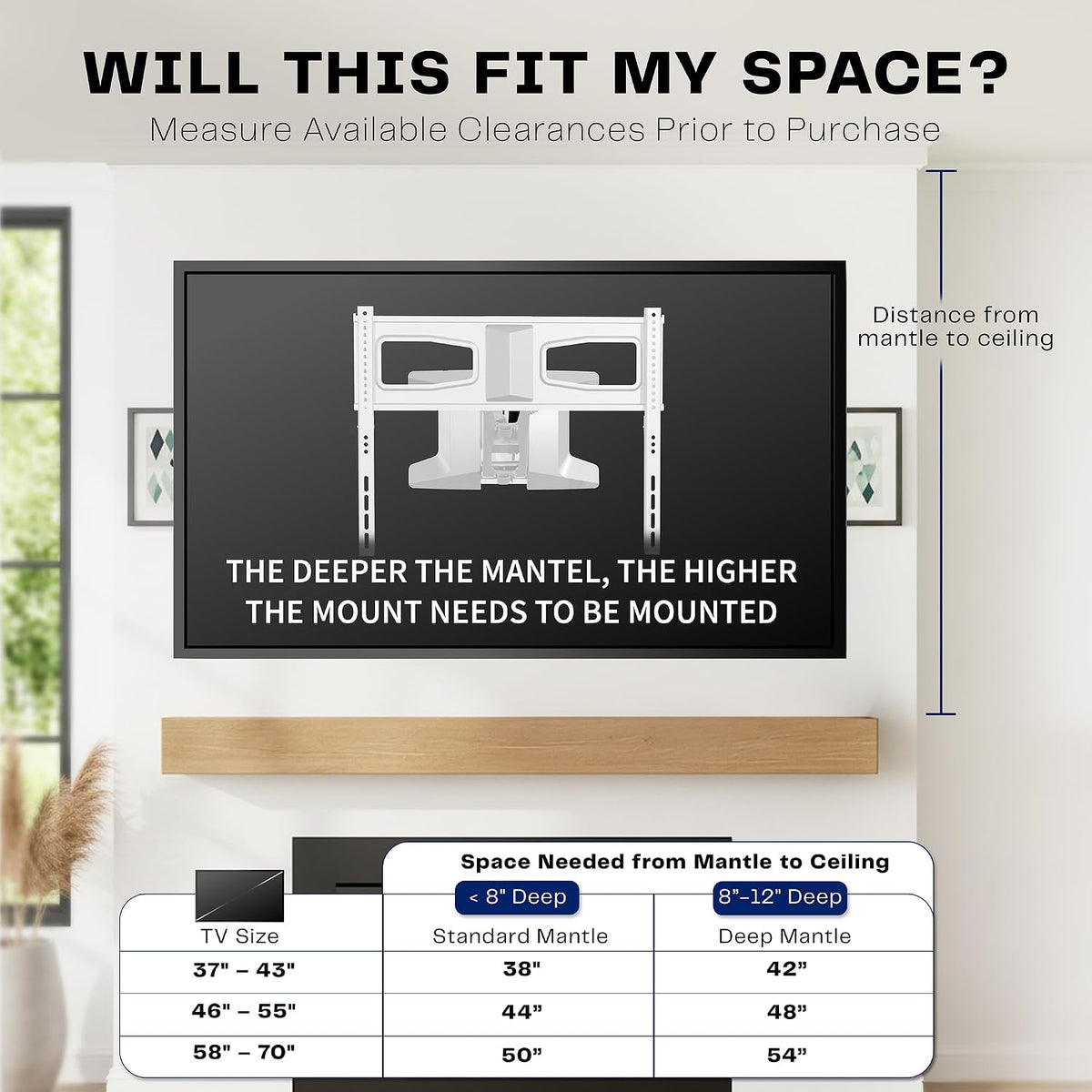 VIVO White Motorized TV Wall Mount for 37-70 in Screens, MOUNT-E-M070R-W - Image 4
