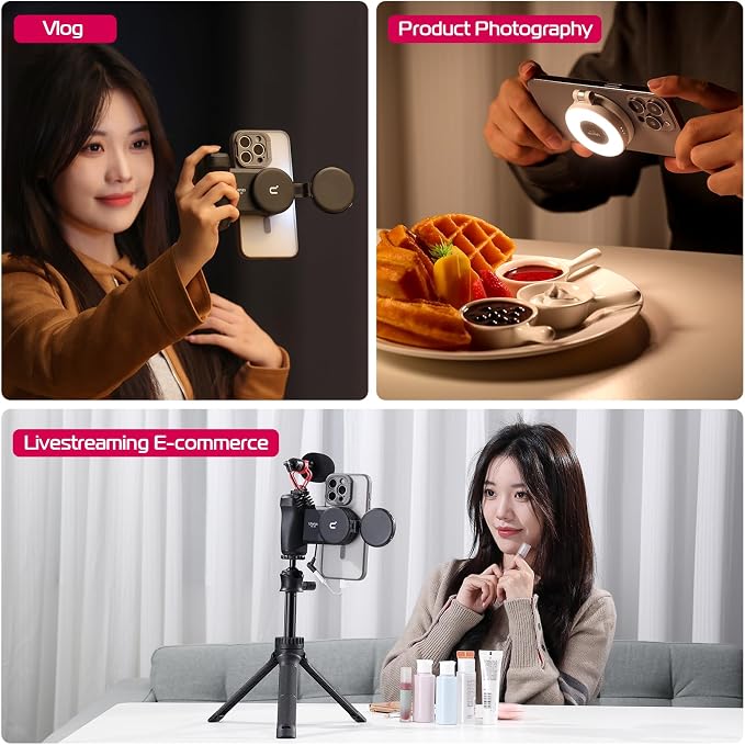 ULANZI Magnetic Selfie Light White, LED Fill Light Compatible with Magsafe, LED Selfie Ring Light Included Sticky Ring for Phones, for Selfies/Photography/TikTok/Zoom Calls/Video Recording - Image 9