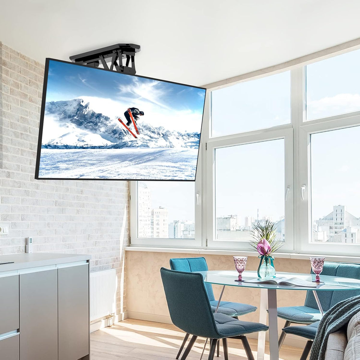 WALI Motorized Ceiling TV Mount for 32-70 inch TVs, Remote and APP Control - Image 9