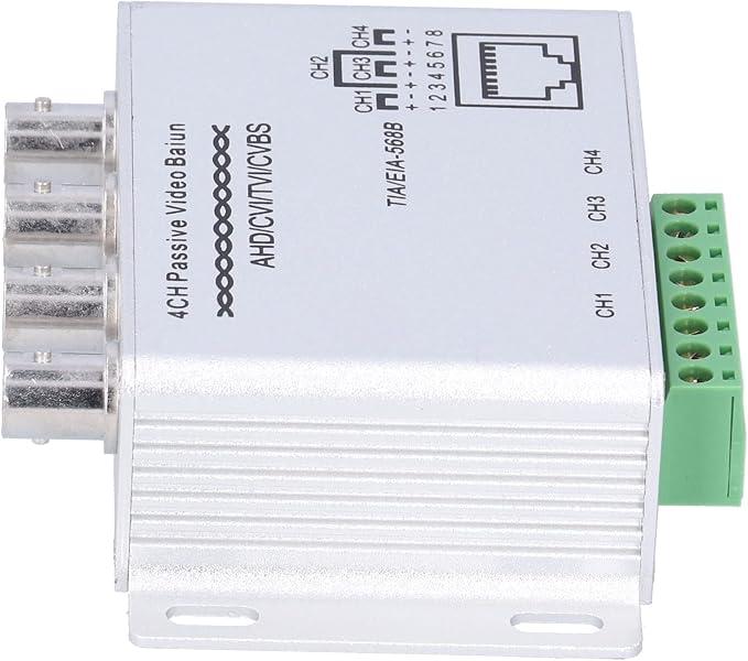 Video Balun, 1080P 4 Channel Passive Balun -interference for UTP Converter for Passive Video Twisted Pair Transceiver for Home for Industry - Image 6