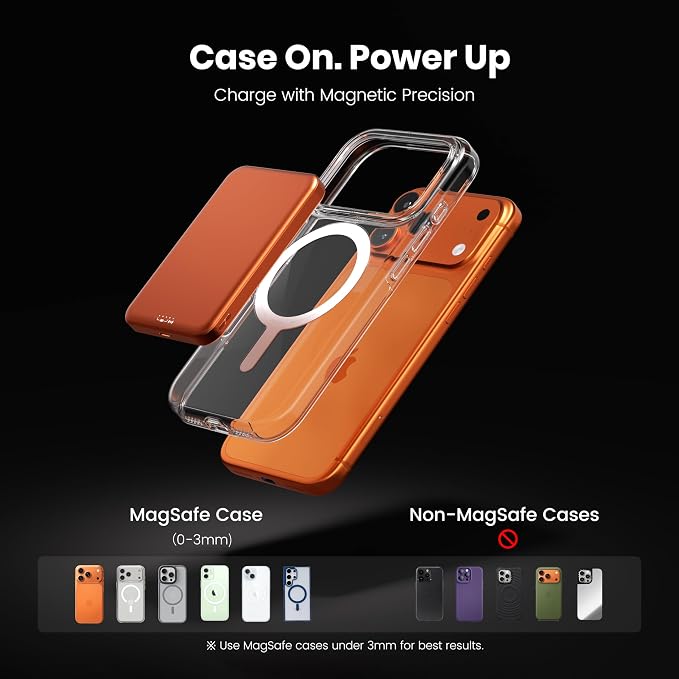 Qi2 Certified Magnetic Power Bank 10000mAh, 15W Fast Wireless Charger, Ultra-Slim LiFePO4 Battery Pack with 20W PD USB-C, Portable Charger for iPhone 17-12, Apple Watch & AirPods - Image 8