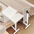 Overbed Table with Wheels Adjustable Height, Tiltable Hospital Bedside Table, Bedside Laptop Tables, Movable and Standable, Portable Mobile Workstation for Bedroom Hospital (White) by Beuiosda