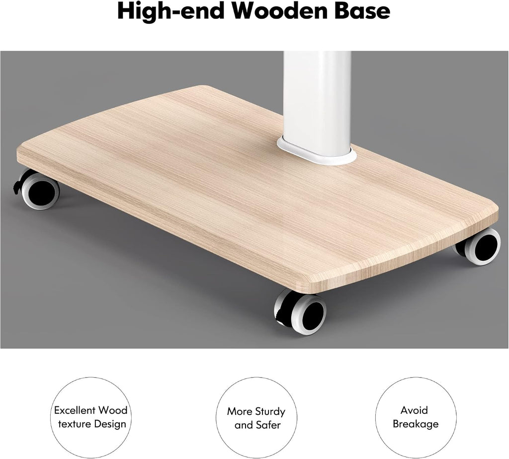FITUEYES Rolling TV Stand for 32-75 Inch TVs with Swivel Mount, White - Image 4