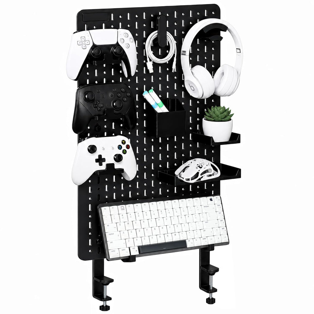 Clamp-On Desk Pegboard Organizer, 14 Accessories, Black by YDMeiker