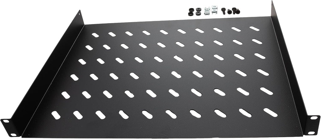 NavePoint Universal Rack Tray Vented Shelves 1U Black 14 Inches (350mm deep) No Lip - Image 5