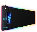 Schkner RGB Gaming Mouse Pad with Wireless Charging 15W, Large Desk Mat 800x300x4mm, 10 Light Modes Keyboard Pad with Non-Slip Rubber Base, Waterproof Mousepad for Gaming PC MacBook Laptop by Schkner