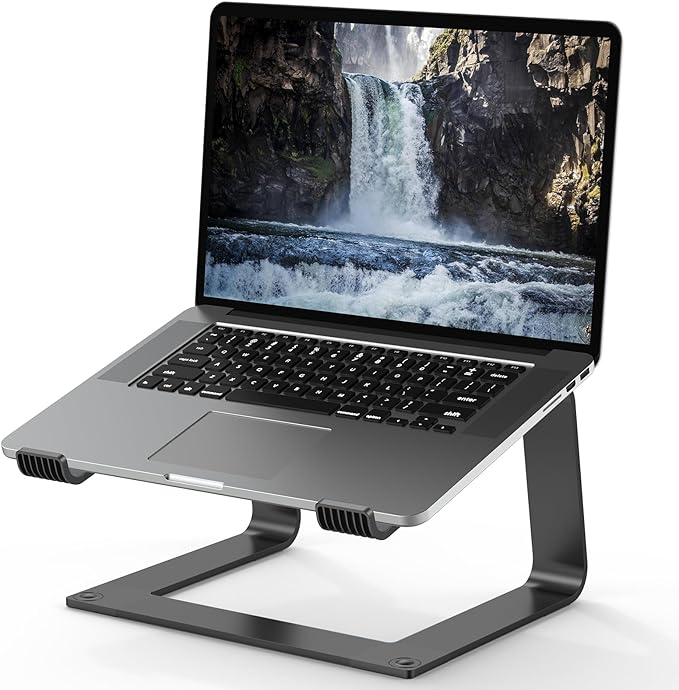 Tonmom Laptop Stand for Desk, Aluminum Laptop Riser Holder | Removable Metal Notebook Stand Ventilated Cooling Computer Riser Compatible with 10-15.6” Laptops by Tonmom