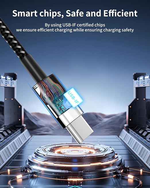 USB C to USB C Cable 5Pack 6FT 60W Nylon Braided Type C Fast Charging Cable | For iPhone 17/16/15 Pro Max, Samsung Galaxy S26/S25/S24 Ultra, MacBook & iPad. USBC to USBC Cable Gifts for Men - Image 5