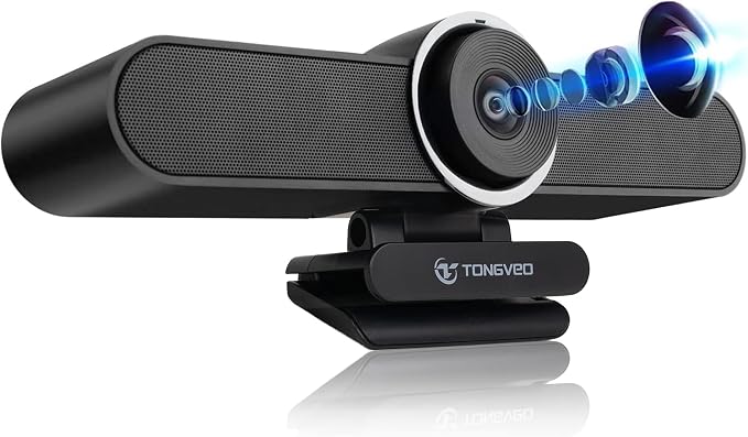 TONGVEO 4K Webcam Conference Call Room Web Camera with Dual Microphones &Speaker, | All-in-One USB Video Camera, 116° Wide Angle, AI Auto Framing | Compatible with Zoom, OBS by TONGVEO