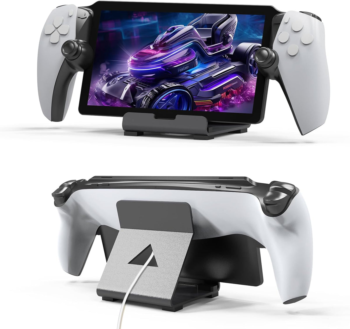 Stand Base Compatible with Rog Ally X/PS5 Portal,Frosted Aluminum Alloy Playstand with Anti-Slip Holder for PlayStation Portal Handheld Console,Switch,Rog Alloy-Black by JOYTORN
