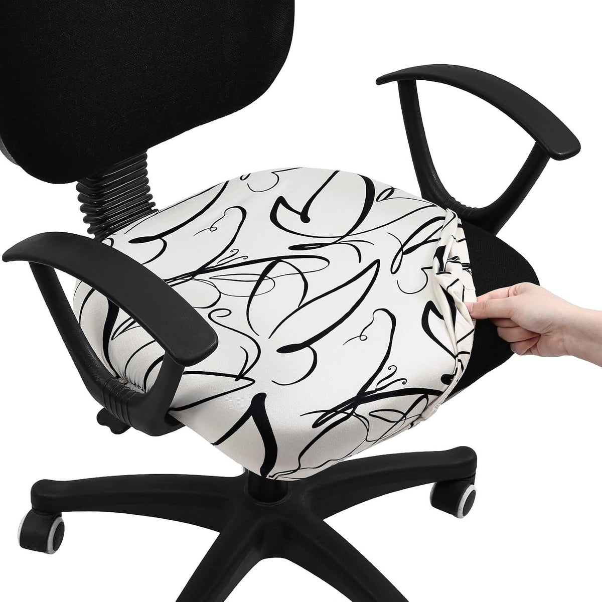 Smiry Stretch Printed Office Computer Desk Chair Seat Covers by Smiry