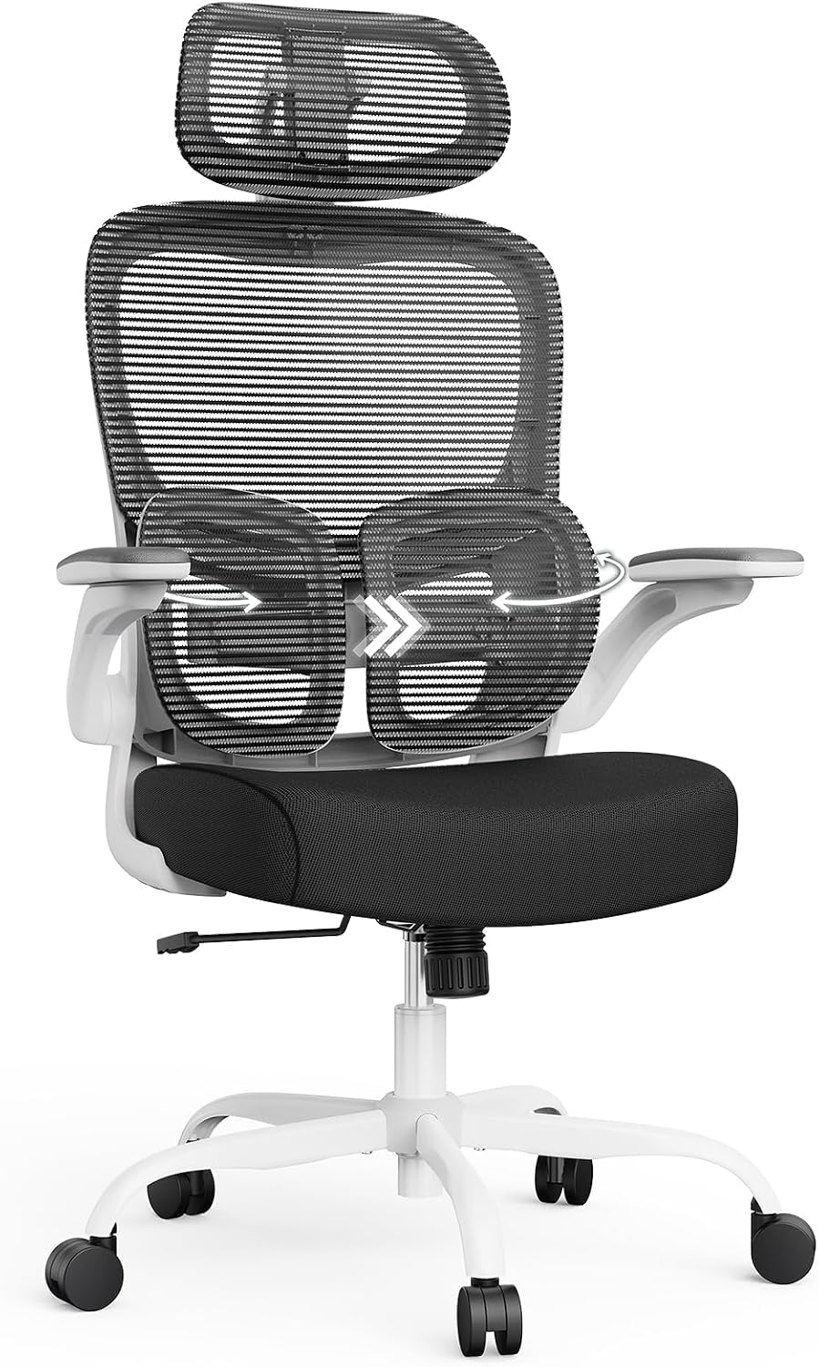 Ergonomic Office Desk Chair, Adjustable Dual Lumbar Support & Thick Seat by Magic Life