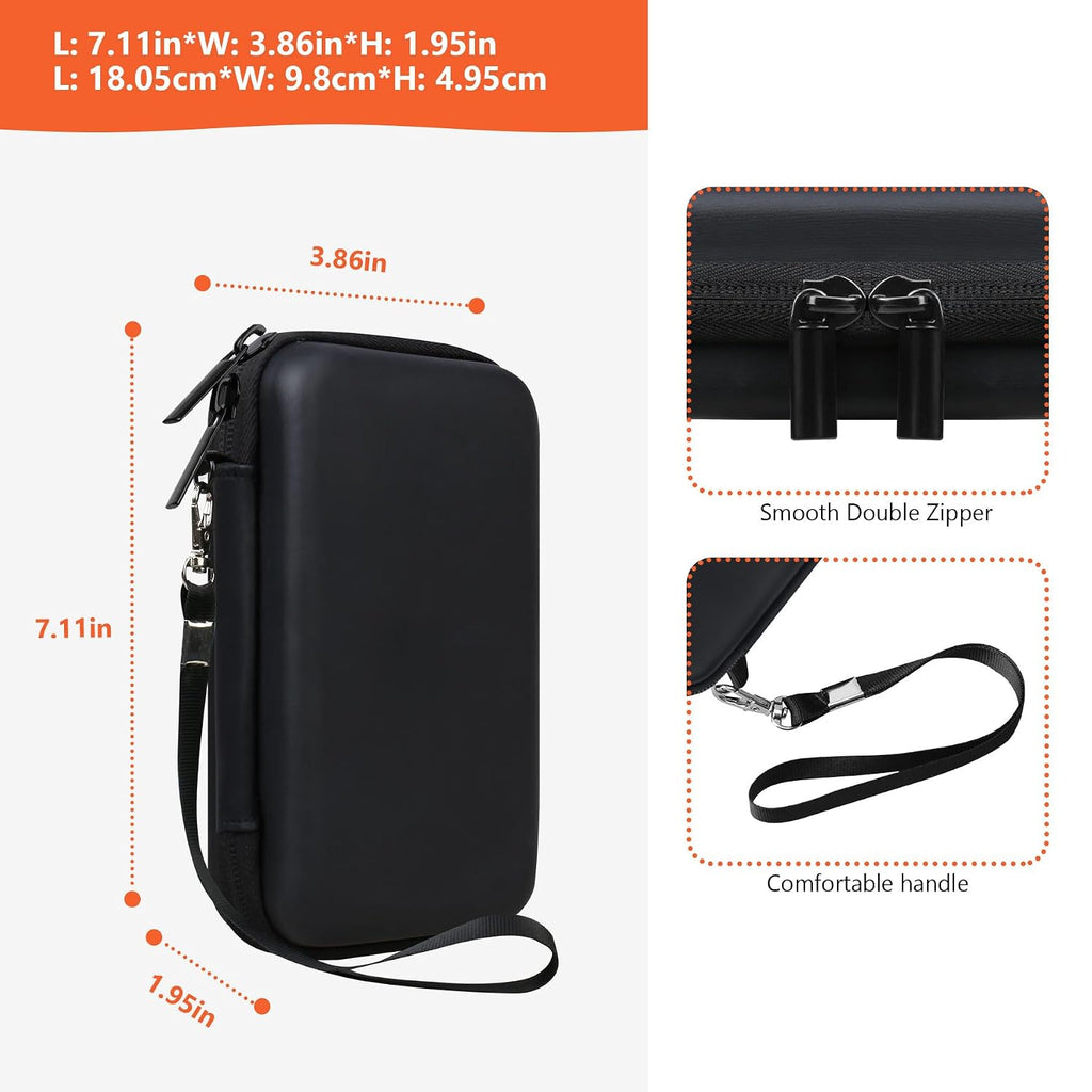 Supmay Hard Carrying Case Compatible with Nintendo DS Lite NDSL, Gameboy Advance Games Storage Holder Travel Bag with Mesh Pocket for USB Charging Cable, Stylus, Earphones, Game Cartridge, Orange - Image 3