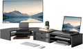 Fenge Dual Monitor Stand, Corner Desk Shelf with Drawer & Slide-Out Tray | Modular Design for Flexible Layouts, 2-Tier Storage Desktop Organizer for Computer, Laptop, Printer and Telephone by Fenge