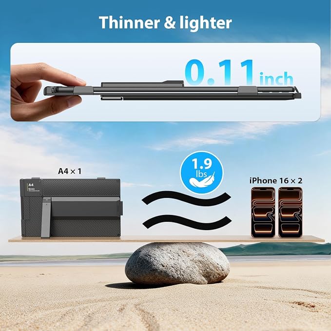 APILDELLA 14" Laptop Screen Extender, FHD 1080P IPS Travel Dual Monitor, 226° Rotation Portable Monitor for Laptops 13-16" with USB-C/HDMI Port, Plug-Play for Win/Mac/Chrome/Android - Image 7