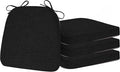 ELFJOY Non-Slip Chair Cushions for Dining Chairs Black 16.7"x16" | 4 Pack, with Ties and Washable Cover, U Shape, Breathable Fabric, for Kitchen Dining Office Folding Chairs，Comfortable by ELFJOY