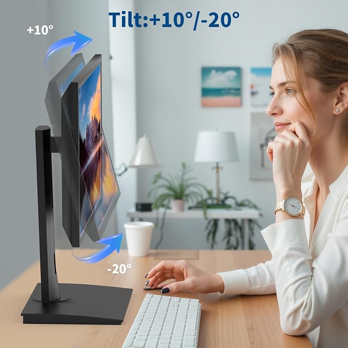 Single Vesa Monitor Stand for Monitor 21″ - 24″ Weight 4.8-7.8 lb | Spring-Adjustable Height, Swivel, Tilt, Rotation, Computer Screens Vesa 75x75/100x100 Monitor Desk Mount for Office Home - Image 9