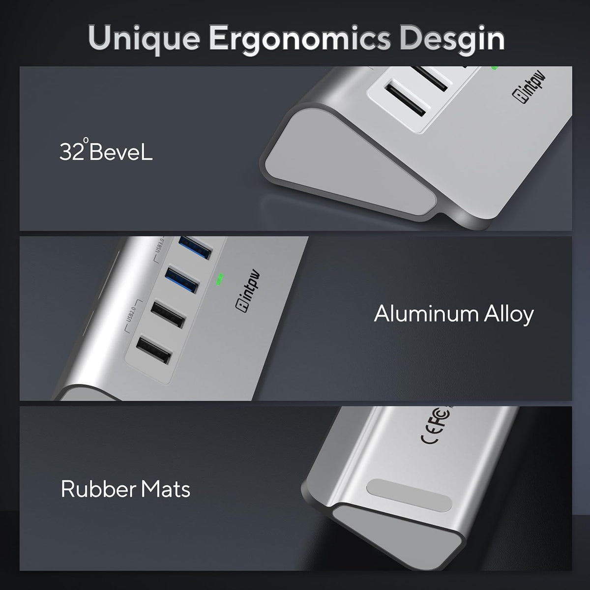 USB C Hub 9-in-1, 28° Ergonomic Aluminum Hub, 4K@60Hz HDMI, PD 100W - Image 8