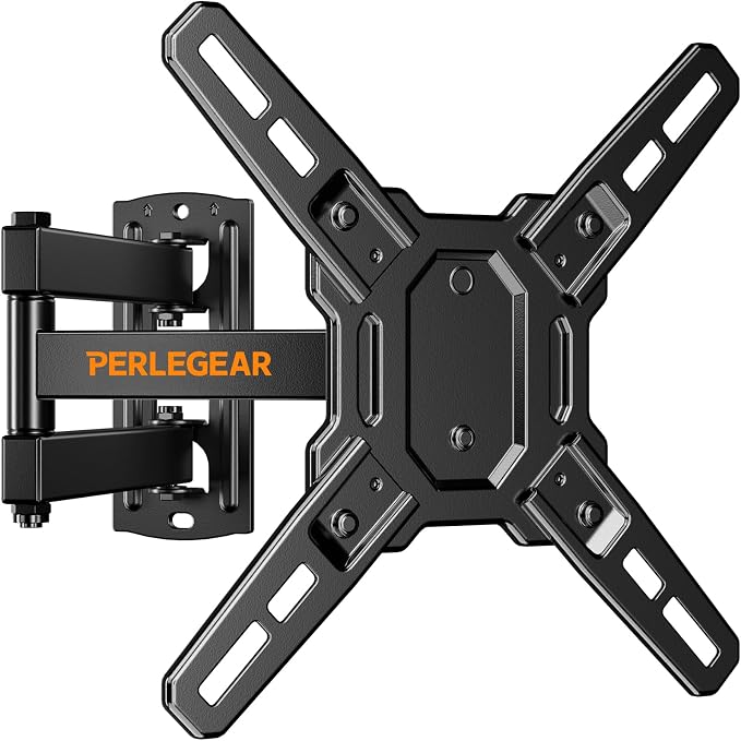 Perlegear Full Motion TV Wall Mount Bracket for Most 13-43 Inch LED LCD Flat Curved Screen TVs & Monitors, Swivel Tilt Extension with Articulating Arms, Max VESA 200x200mm up to 44lbs by Perlegear
