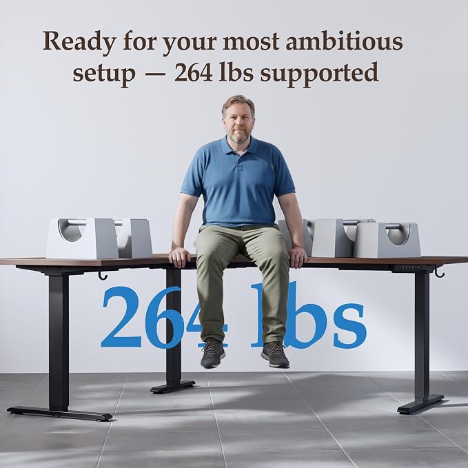 Klicelor L Shaped Standing Desk 73 x 60 Inch, Electric Height Adjustable Corner Desk for Home Office Workstation, Ergonomic Sit Stand Computer Table with Memory Controller, Rustic Brown - Image 7