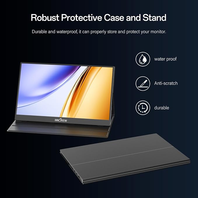 InnoView 2K Portable Monitor for Laptop 15.6" 2560×1440 QHD 100% sRGB Built-in Speaker USB C Standard HDMI External Second Screen for Mac Laptop Phone PS4/5 Xbox Switch - Image 7