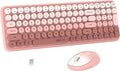 UBOTIE Wireless Keyboards and Mouse Combo (Peach Gradient) | Colorful Gradient Rainbow Color Retro Typewriter Flexible Keyboard, 2.4GHz Connection and Optical Mouse for PC Wins Mac by UBOTIE