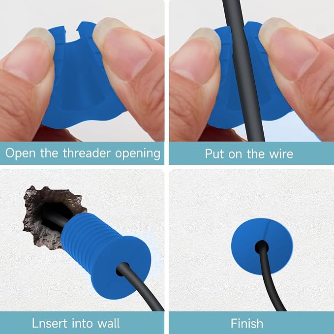 Starlink Cable Routing Kit,Starlink Cable Installation Kit,Starlink Mounting Accessories,2* Grommets, 1" Spade Drill Bit, 5/16" Drill Bit, 15 Wall Clamps,13" Cable Sleeve (Blue) - Image 5