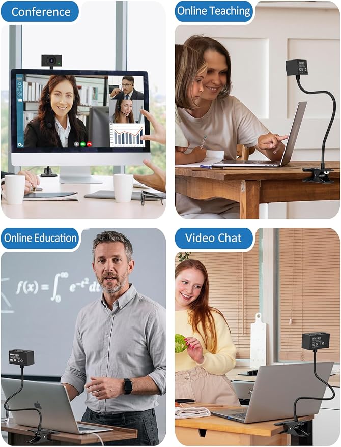 Webcam with Stand, 2K Webcam for PC with Microphone, HD Laptop Web Camera | Wide Angle Webcam With FOV 95°, USB Plug & Play, Manual Focus, Zoom Computer Webcam for Online Teaching, Video Calls - Image 8