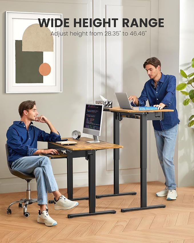 ErGear Electric Standing Desk with Keyboard Tray, 44x24, Vintage Brown - Image 4