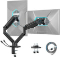 ARES WING Dual Monitor Mount with USB for 2 Monitors for 17-35 inch, Black | Heavy Duty Monitor Arms for 2 Monitors, Fully Adjustable Monitor Desk Stand for Ultrawide Screen, VESA 75x75 or 100x100mm by ARESWING