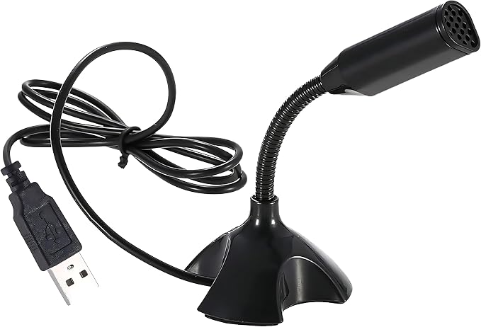 Mini USB Microphone for Desktop Computer and Laptop,Portable USB Condenser Mic With Adjustable Stand,Compatible with PC/Mac,Plug & Play,Ideal for Meeting,Online Class,Games,Remote work(Black) by Blapsuro