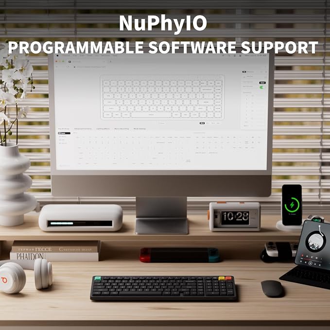 NuPhy Node100 Wireless Mechanical Keyboard, Hot Swappable Custom Low Profile Keyboard, 103 Keys Computer Gaming Keyboards, Supports Touch Gestures, PBT Keycaps, RGB Backlit, Bluetooth/2.4GHz/USB-C - Image 2